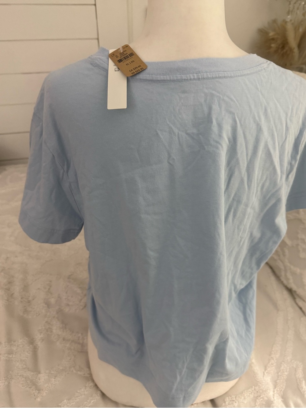 PINK Victoria's Secret Light Blue Short Sleeve Crewneck Tee - Picture 8 of 10